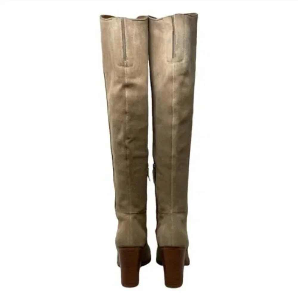 Franco Sarto Suede Over the Knee Zip Boots - Size 7.5